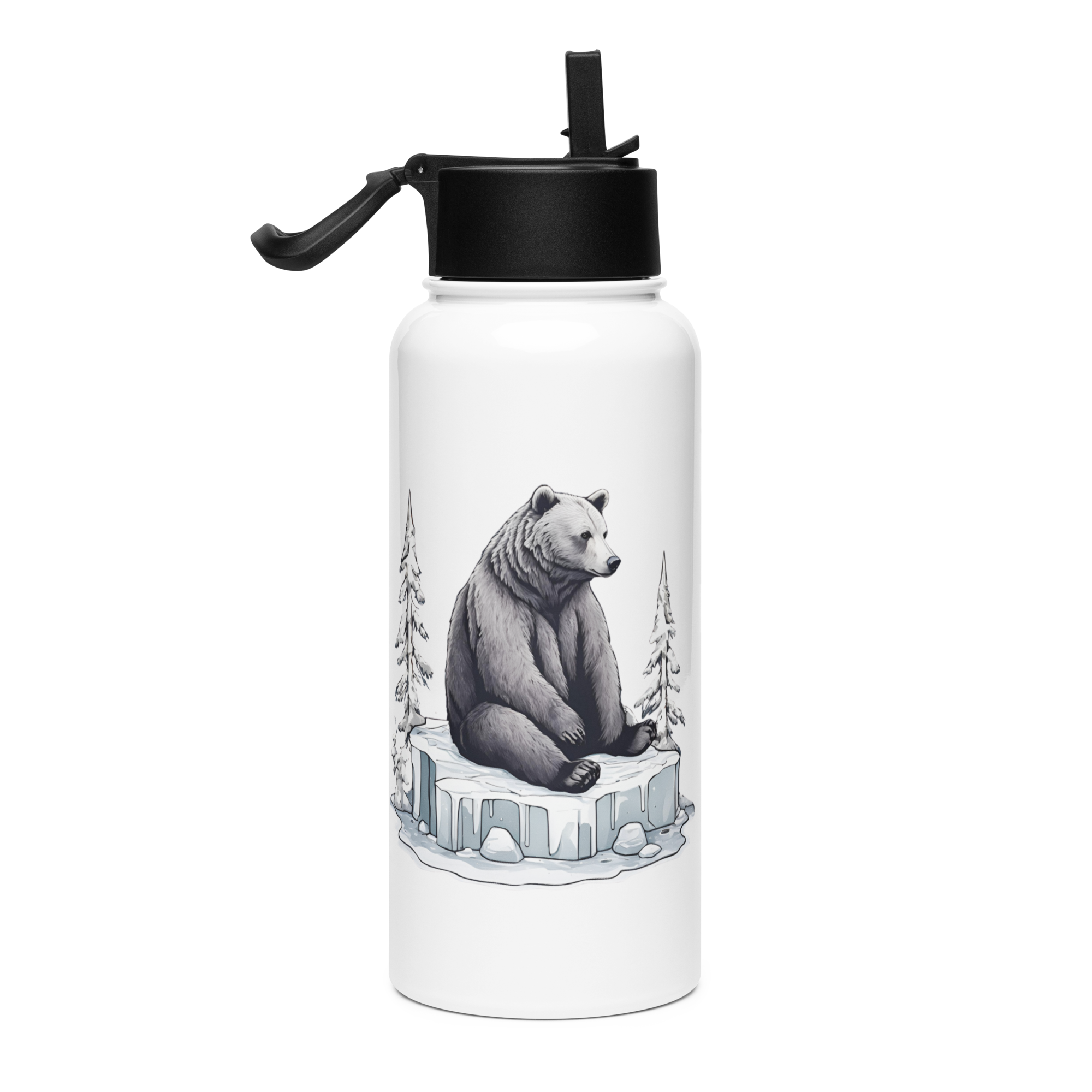 Daszke animal Water bottle with straw, front side