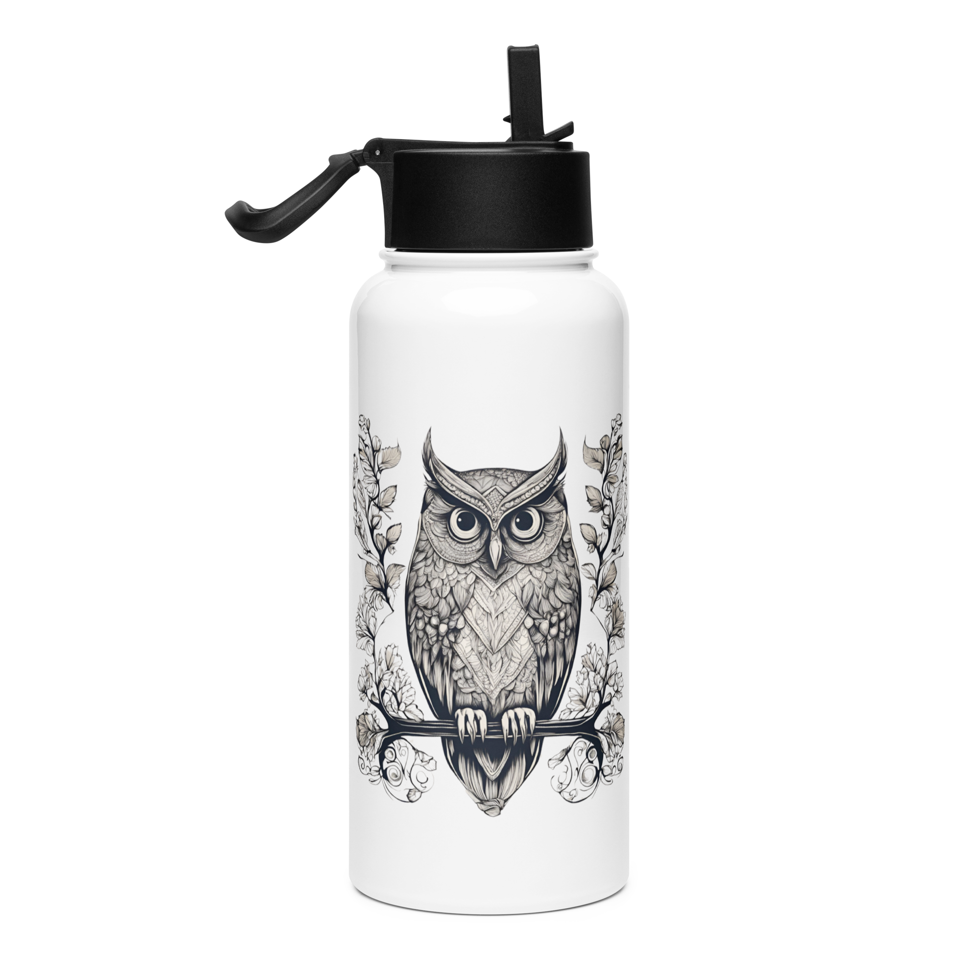 Daszke animal Water bottle with straw, front side