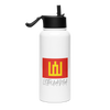 Lithuanian Column's Stainless steel water bottle with a straw lid