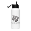 Viking Hrafnsmerki Stainless steel water bottle with a straw lid